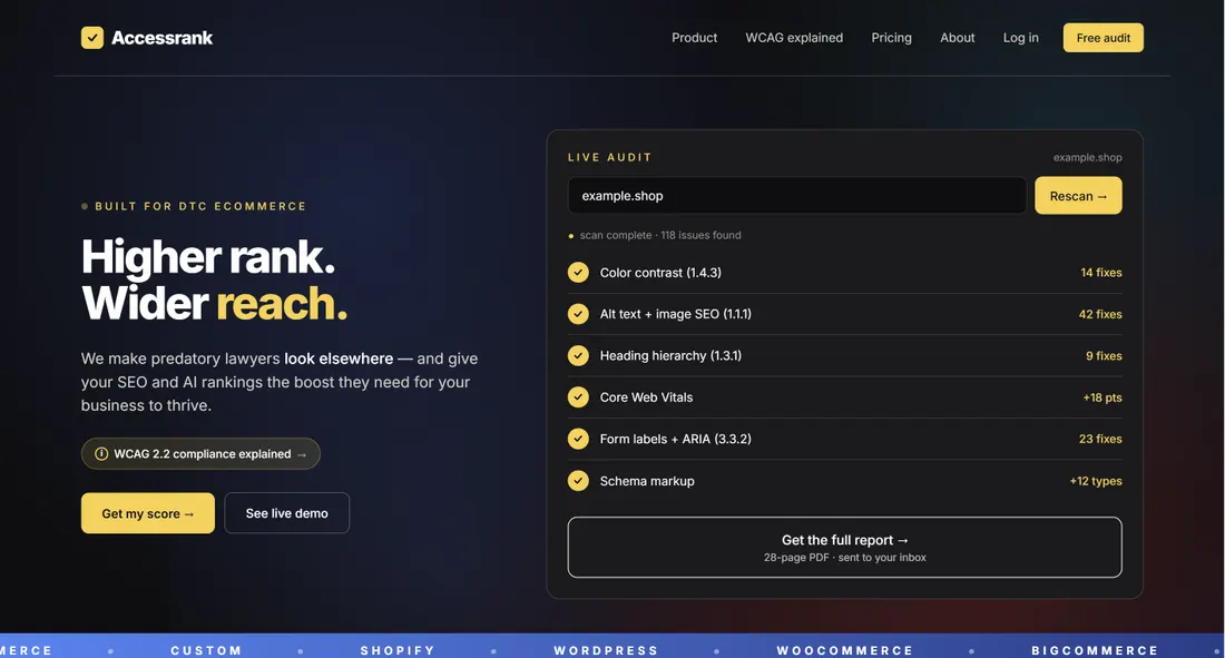 Sitio web de Accessrank