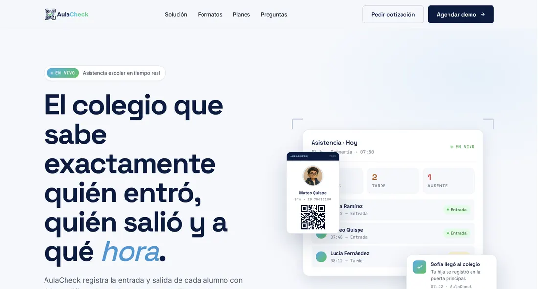Sitio web de AulaCheck