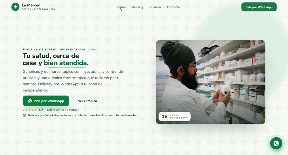 Sitio web de Botica La Merced