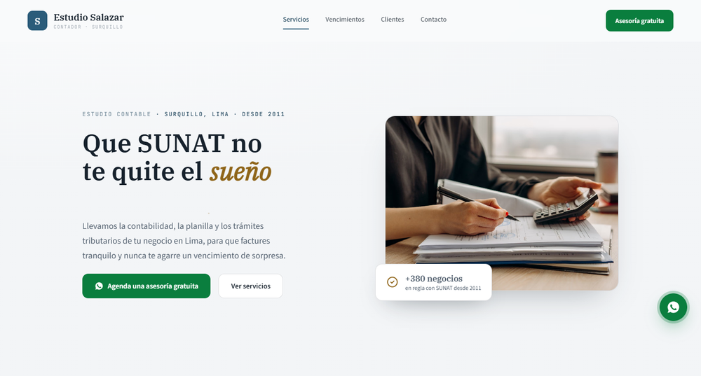 Sitio web de Estudio Salazar