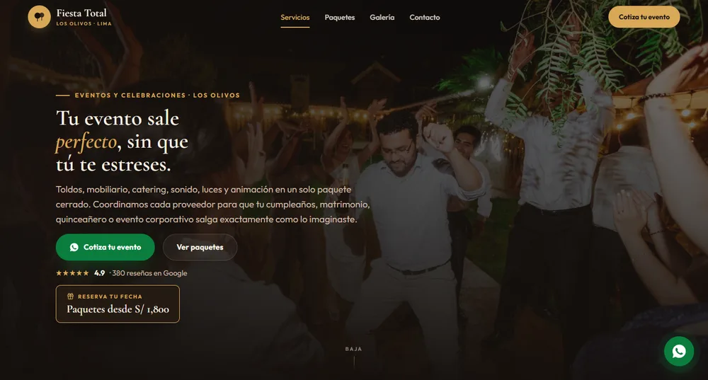 Sitio web de Fiesta Total