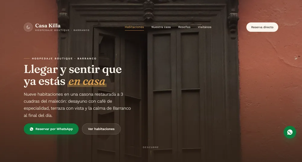 Sitio web de Casa Killa