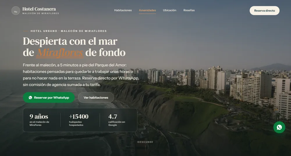 Sitio web de Hotel Costanera