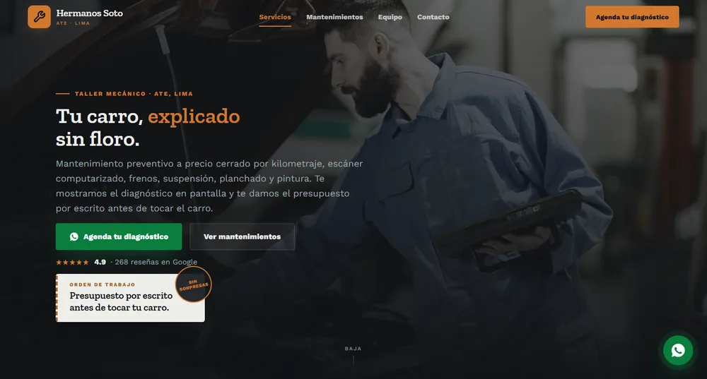 Sitio web de Taller Hermanos Soto