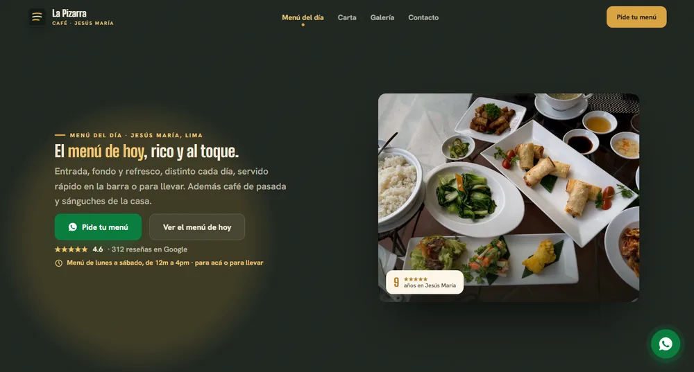 Sitio web de Café La Pizarra