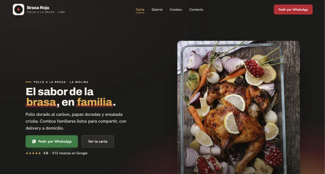 Sitio web de Brasa Roja